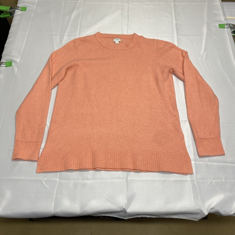 J.Crew Women's Orange Crew Neck Long Sleeve Pullover Sweater Size Large